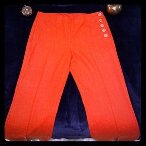 Orange Red Wide Leg Pants
